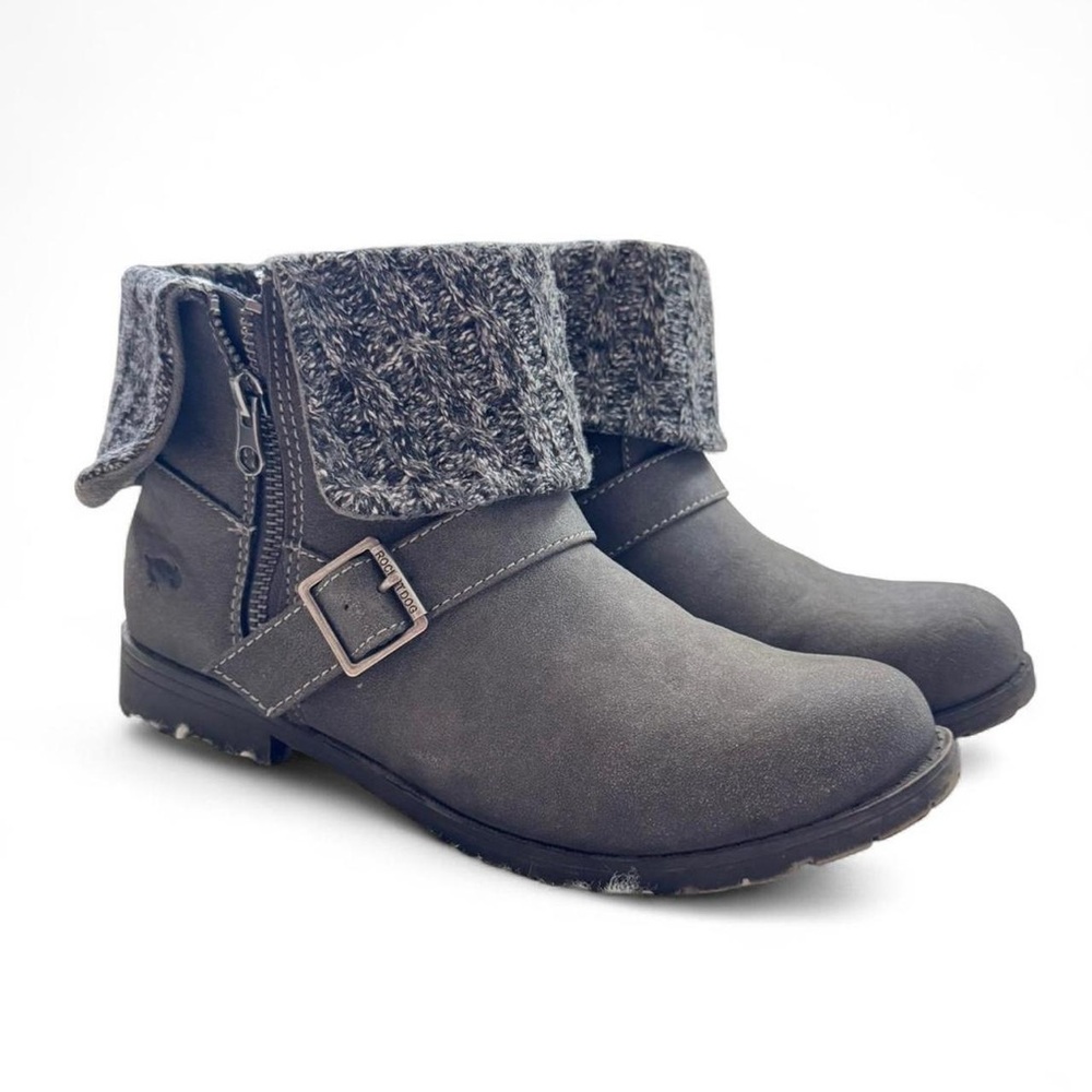 Rocket Dog Charcoal Ankle Boots with Knit Cuff